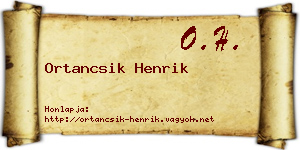 Ortancsik Henrik névjegykártya